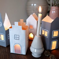 Upcycling Kerzenlichter aus Milchkartons
