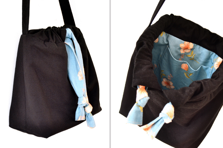Bucket Bag nähen DIY MODE Schnittmuster PDF zum Runterladen - Beuteltasche Tasche aus Stoff 