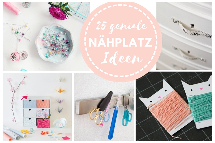 Ideen Nähplatz Nähzimmer Ordnung Aufbewahrung Stoff und Schnittmuster DIYs