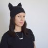 Katzenmütze nähen Schnittmuster Mütze mit Katzenohren Kawaii Pussyhat Jerseymütze für Frauen