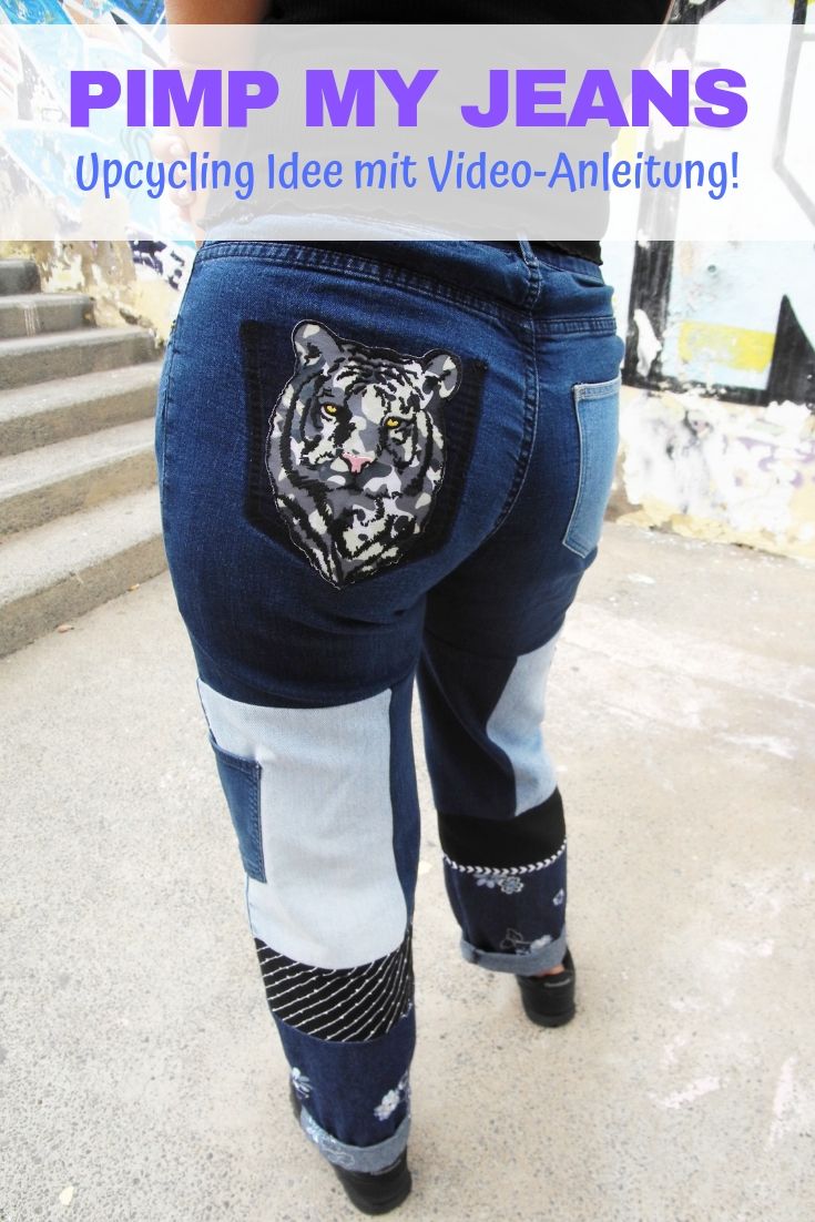 Upcycling Jeans Idee Anleitung nähen Refashion Pimpen Nähidee Nachhaltigkeit aus alt mach neu Hose Kleidung 3