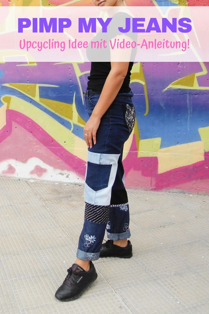 Upcycling Jeans Idee Anleitung nähen Refashion Pimpen Nähidee Nachhaltigkeit aus alt mach neu Hose Kleidung 3