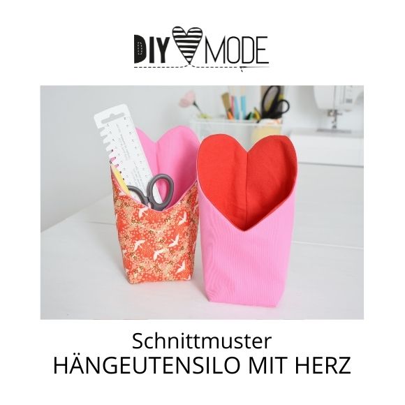 DIY MODE Schnittmuster - Hängeutensilo mit Herz
